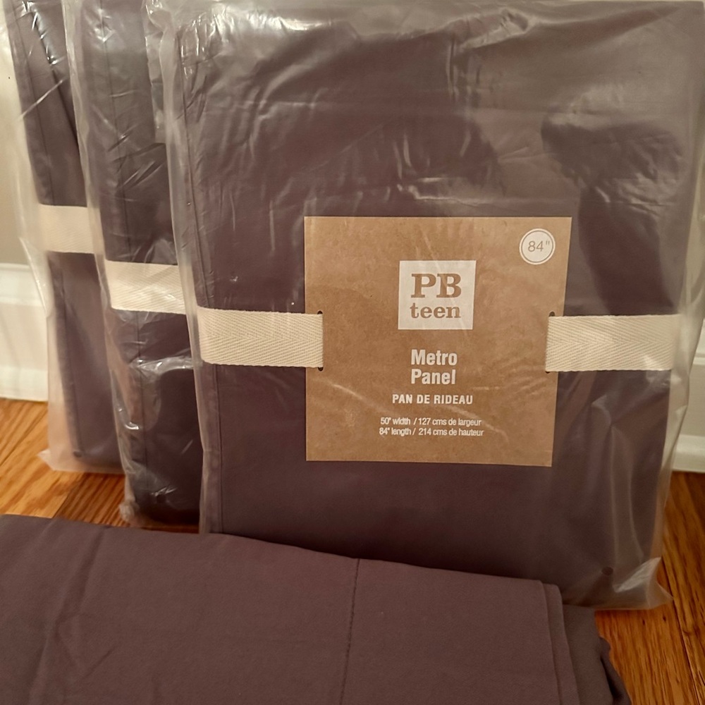 Pottery Barn Teen Metro curtain panel, charcoal grey, 84 x 50 inches